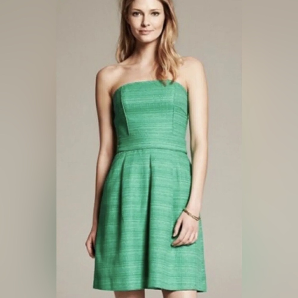 Banana Republic Green Strapless Dress Petite Size 00P